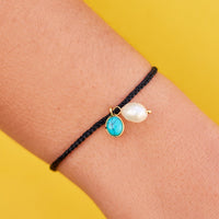 Pearl & Turquoise Charm Bracelet Gallery Thumbnail
