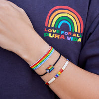 Rainbow Tile Bead Stretch Bracelet Gallery Thumbnail