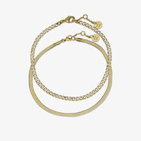 Snake and Curb Chain Anklet Set Gallery Thumbnail
