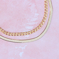 Snake and Curb Chain Anklet Set Gallery Thumbnail