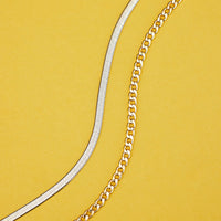 Snake and Curb Chain Anklet Set Gallery Thumbnail