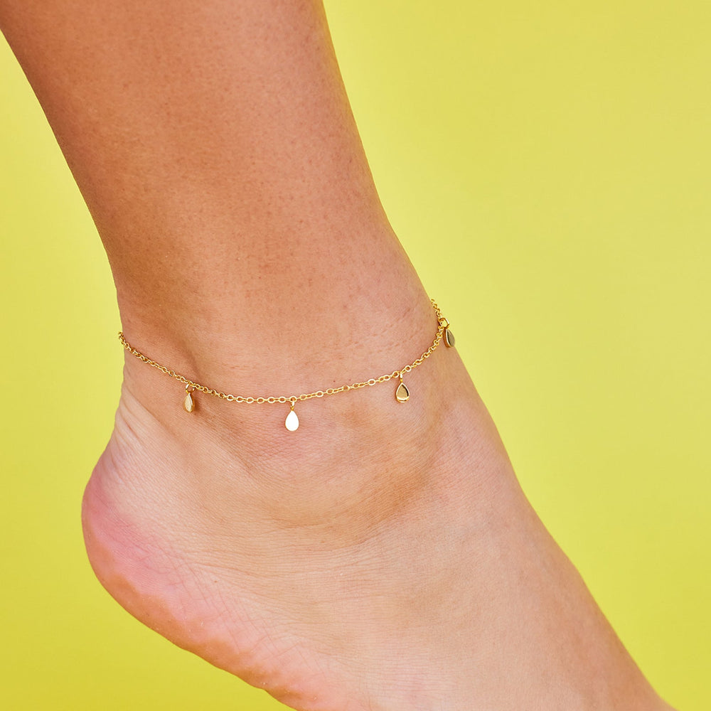 Teardrop Charm Chain Anklet 2