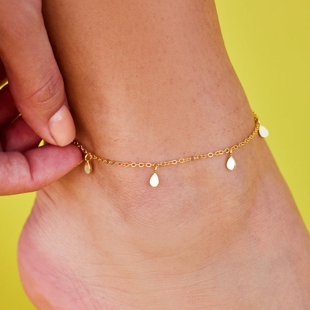 Teardrop Charm Chain Anklet 3