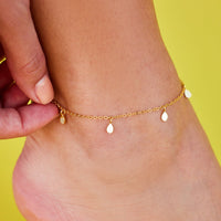 Teardrop Charm Chain Anklet Gallery Thumbnail