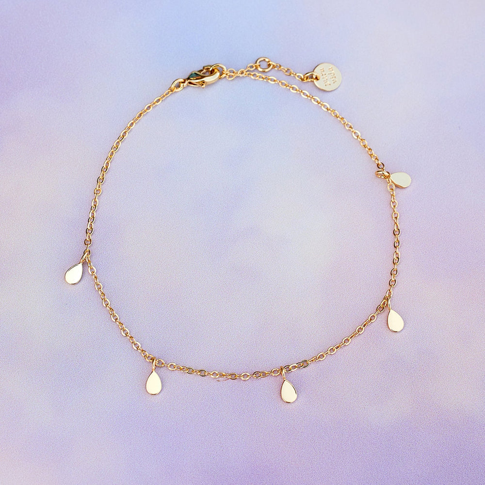 Teardrop Charm Chain Anklet 4