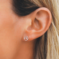 Circle Wave Stud Earrings Gallery Thumbnail