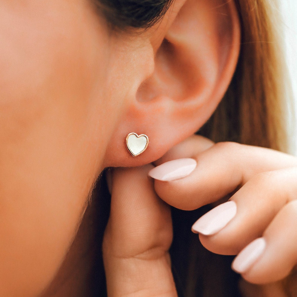 Heart of Pearl Stud Earrings 2