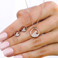 Pave Wave Necklace & Earring Set Gallery Thumbnail