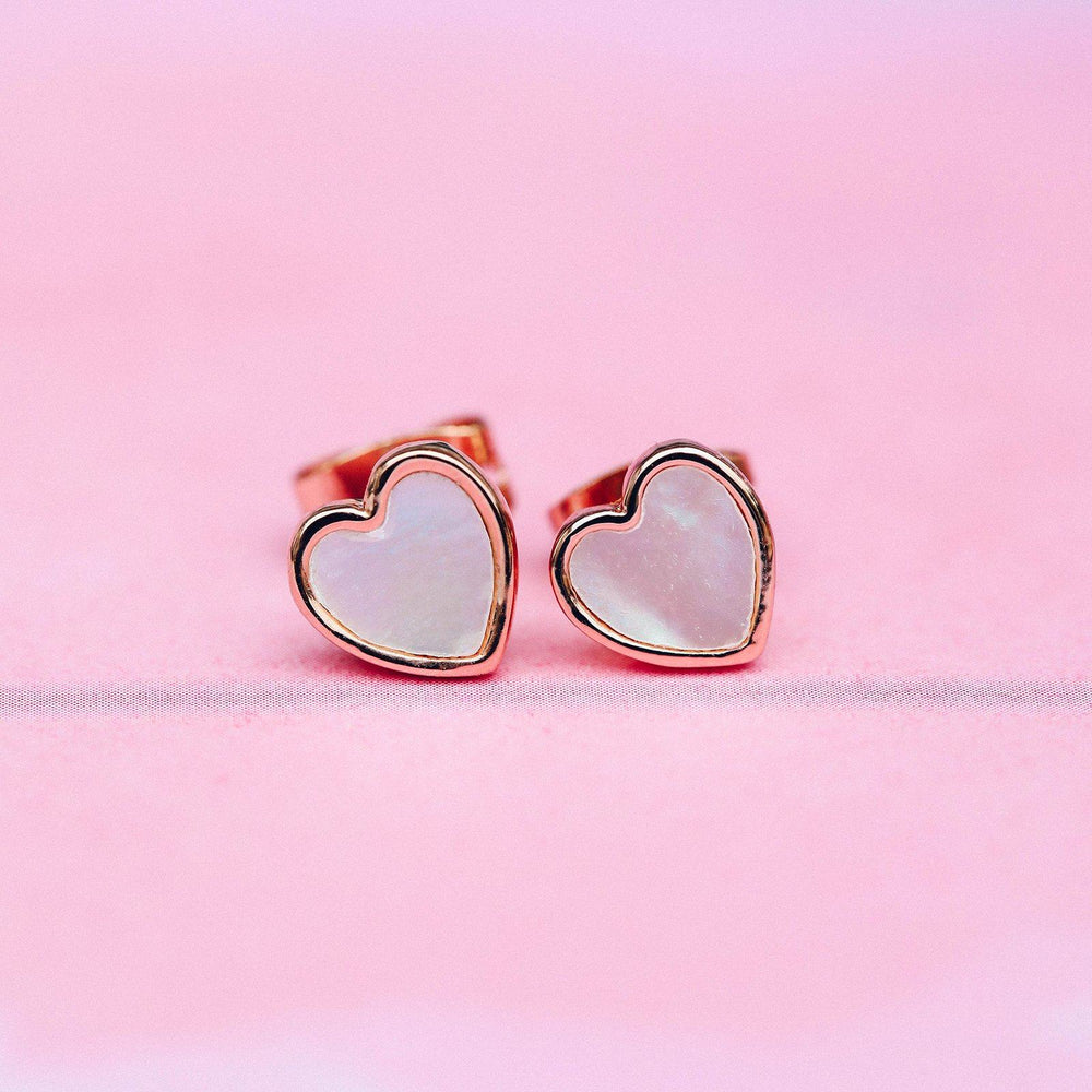 Heart of Pearl Stud Earrings 4