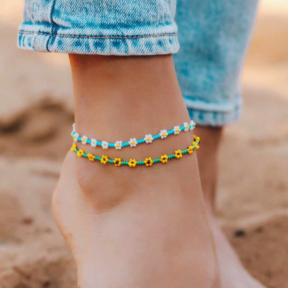 Daisy Seed Bead Anklet 3