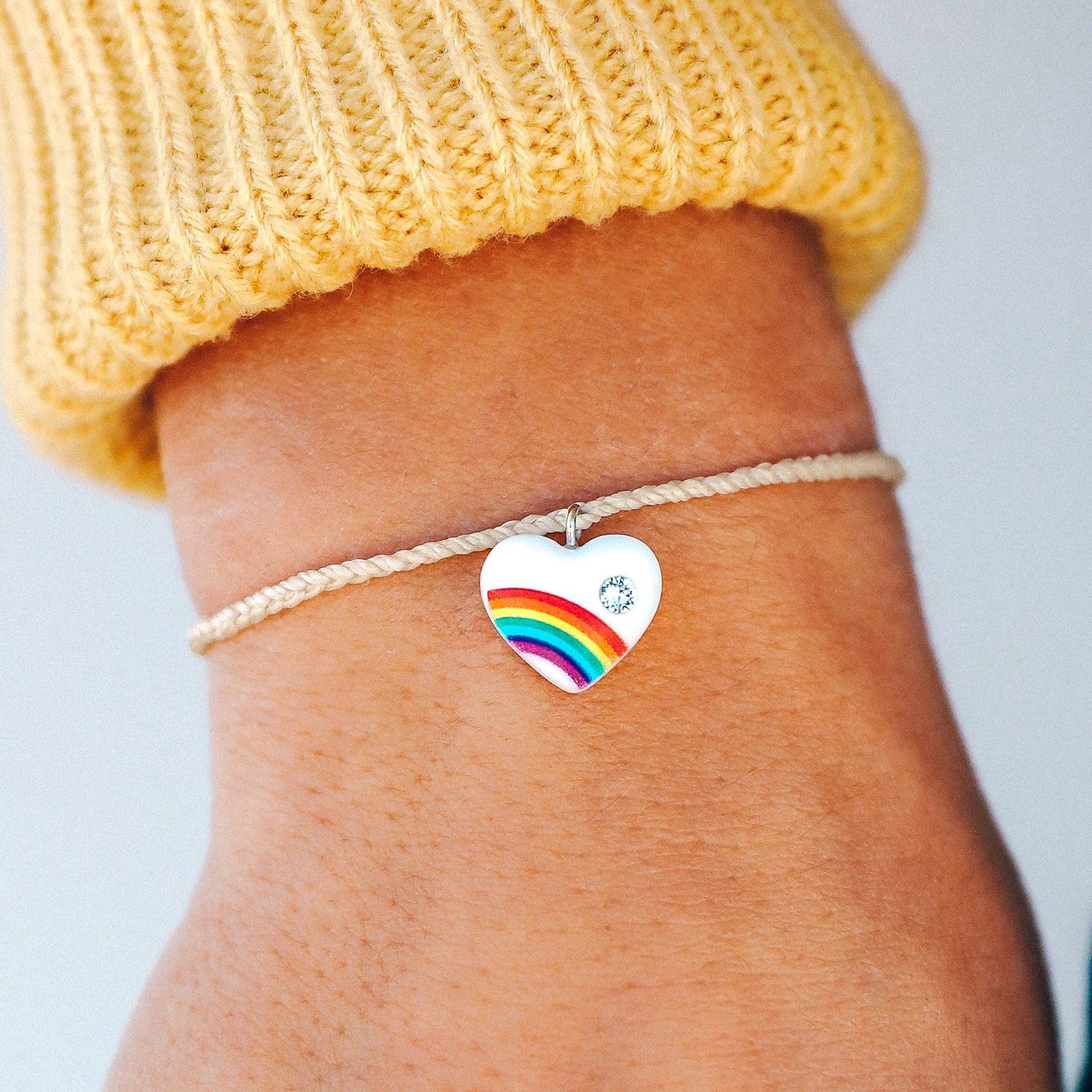 Rainbow hot sale heart charm