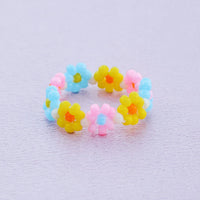 Beaded Flower Stretch Ring Gallery Thumbnail