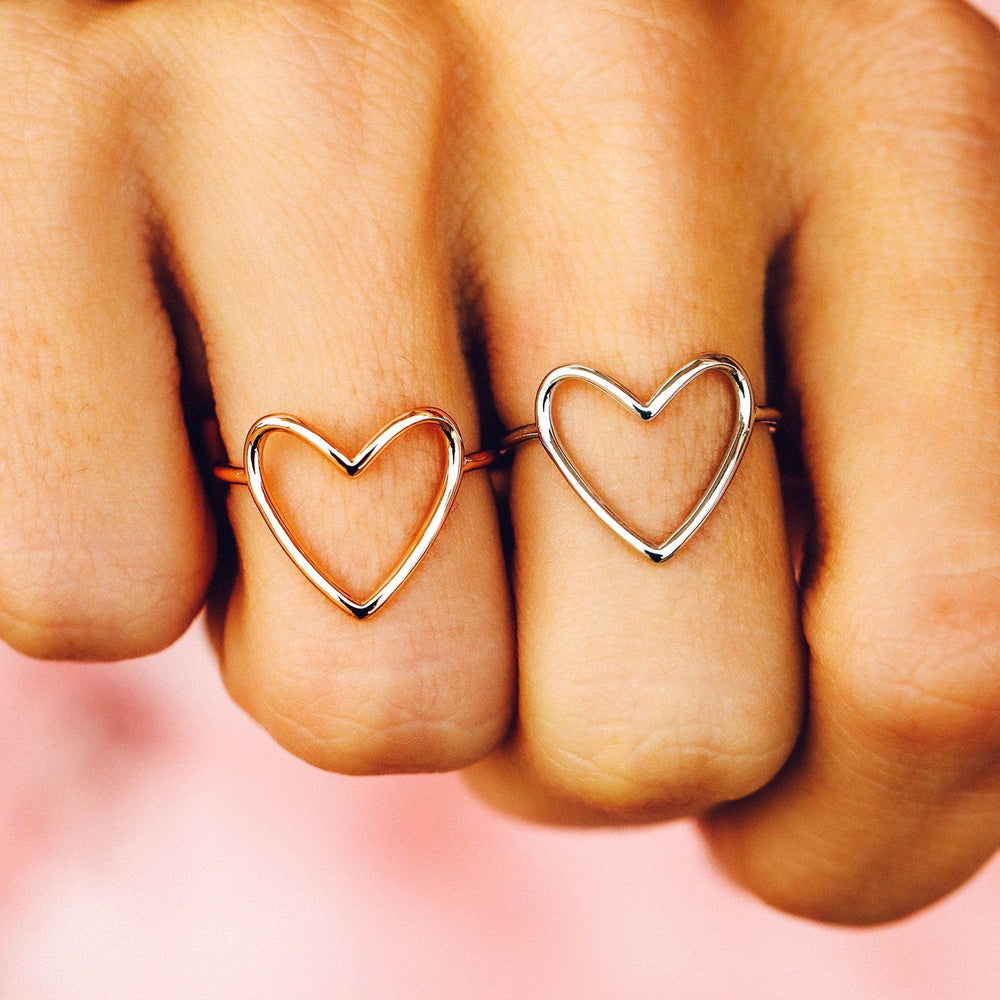 Pura Vida Statement Heart Ring - Silver - 8