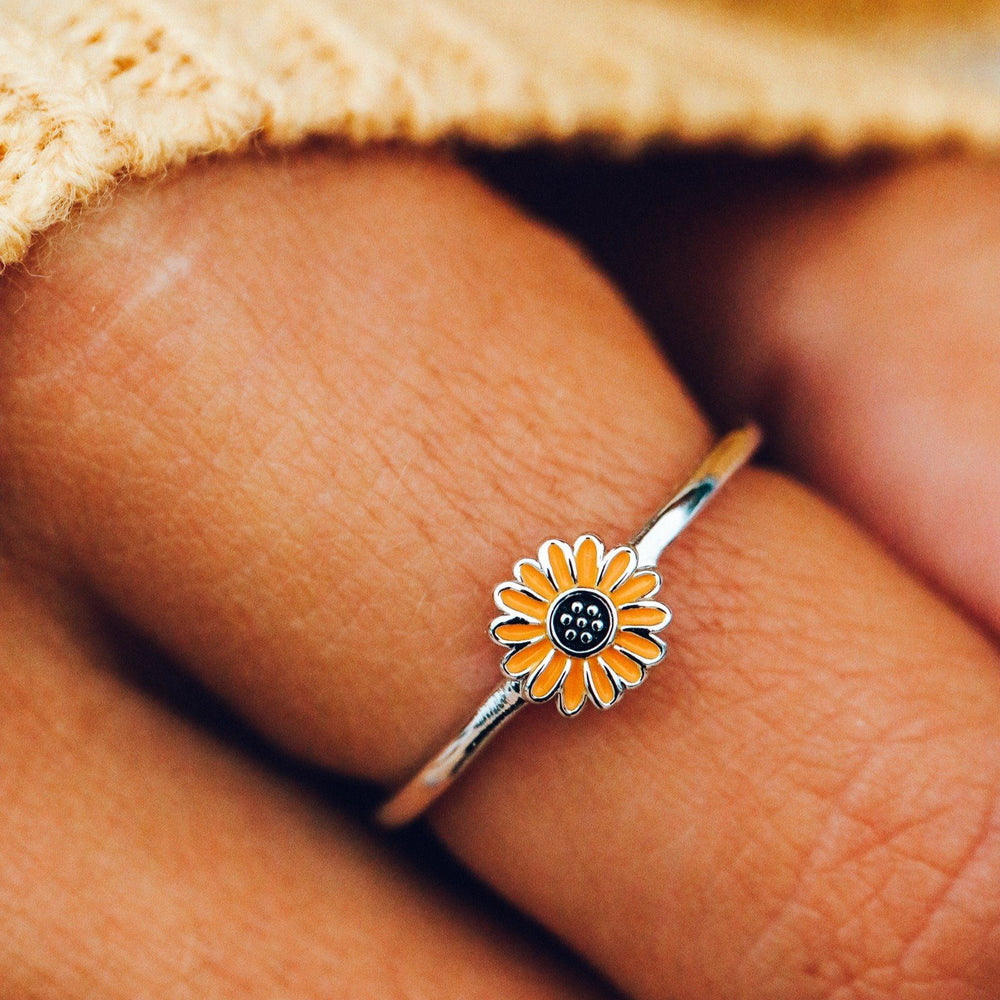 Enamel Sunflower Ring 2