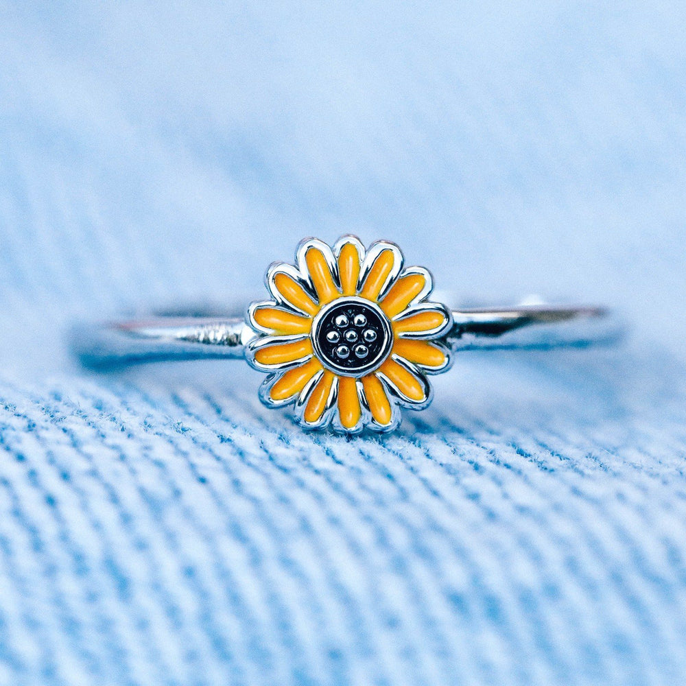 Enamel Sunflower Ring 3