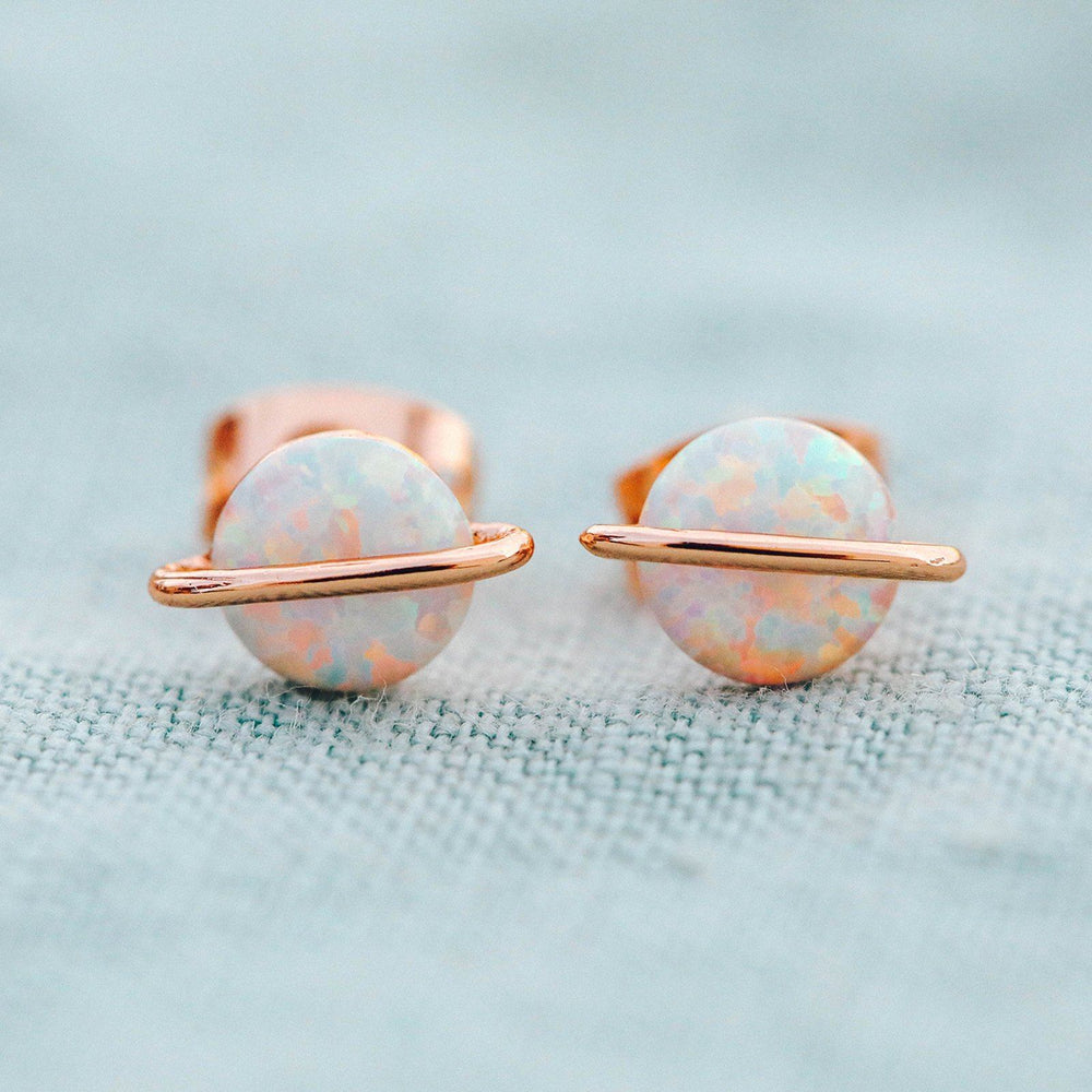 Opal Saturn Stud Earrings 5