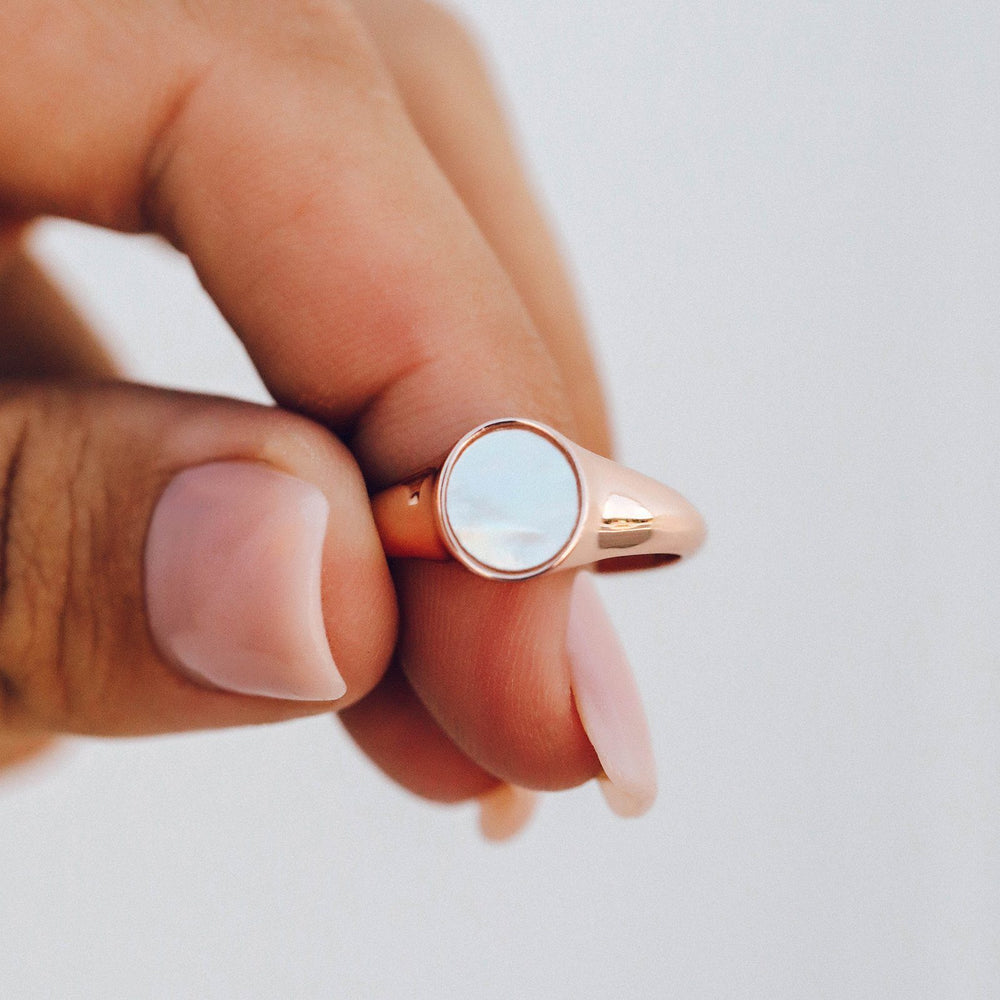 Mother of Pearl Signet Ring 6