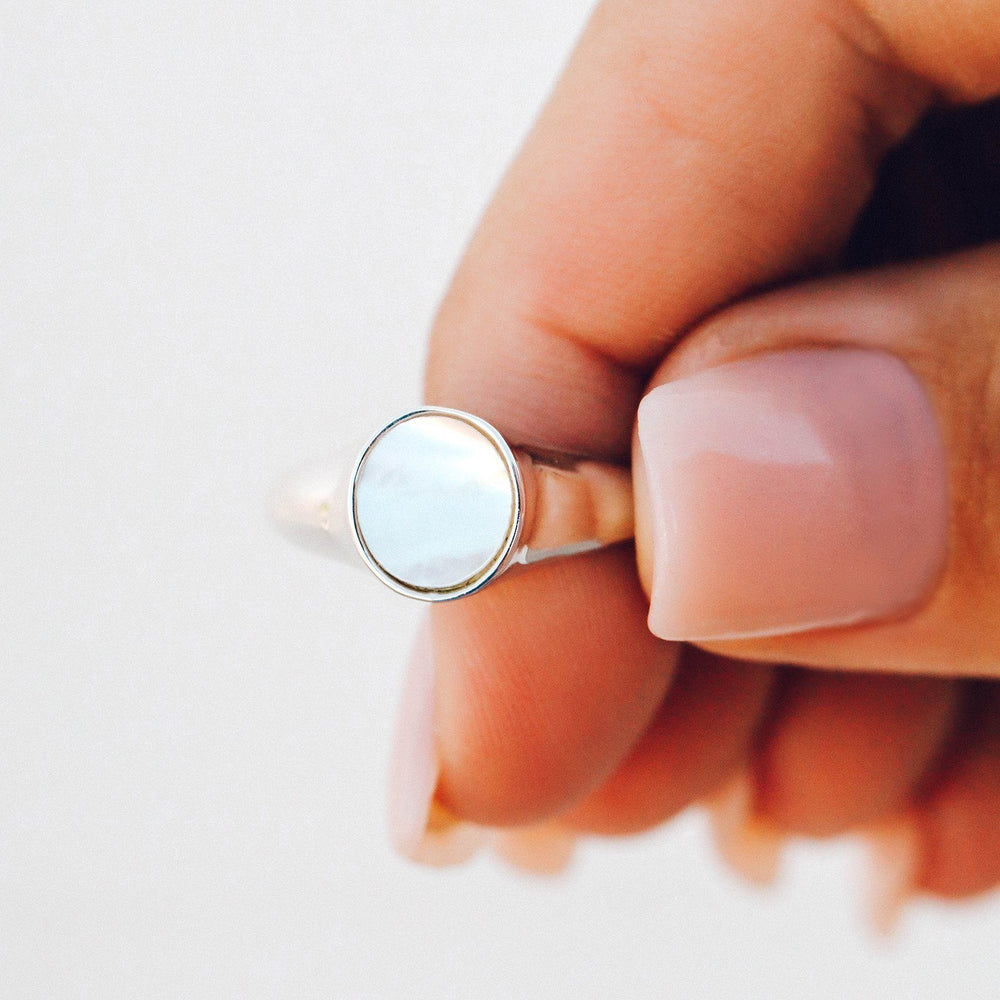 Mother of Pearl Signet Ring 5
