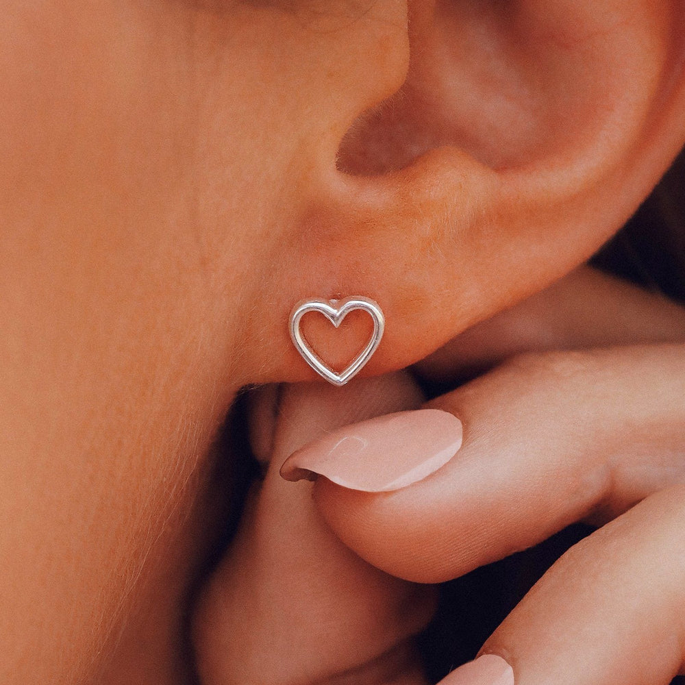 Open Heart Stud Earrings 3