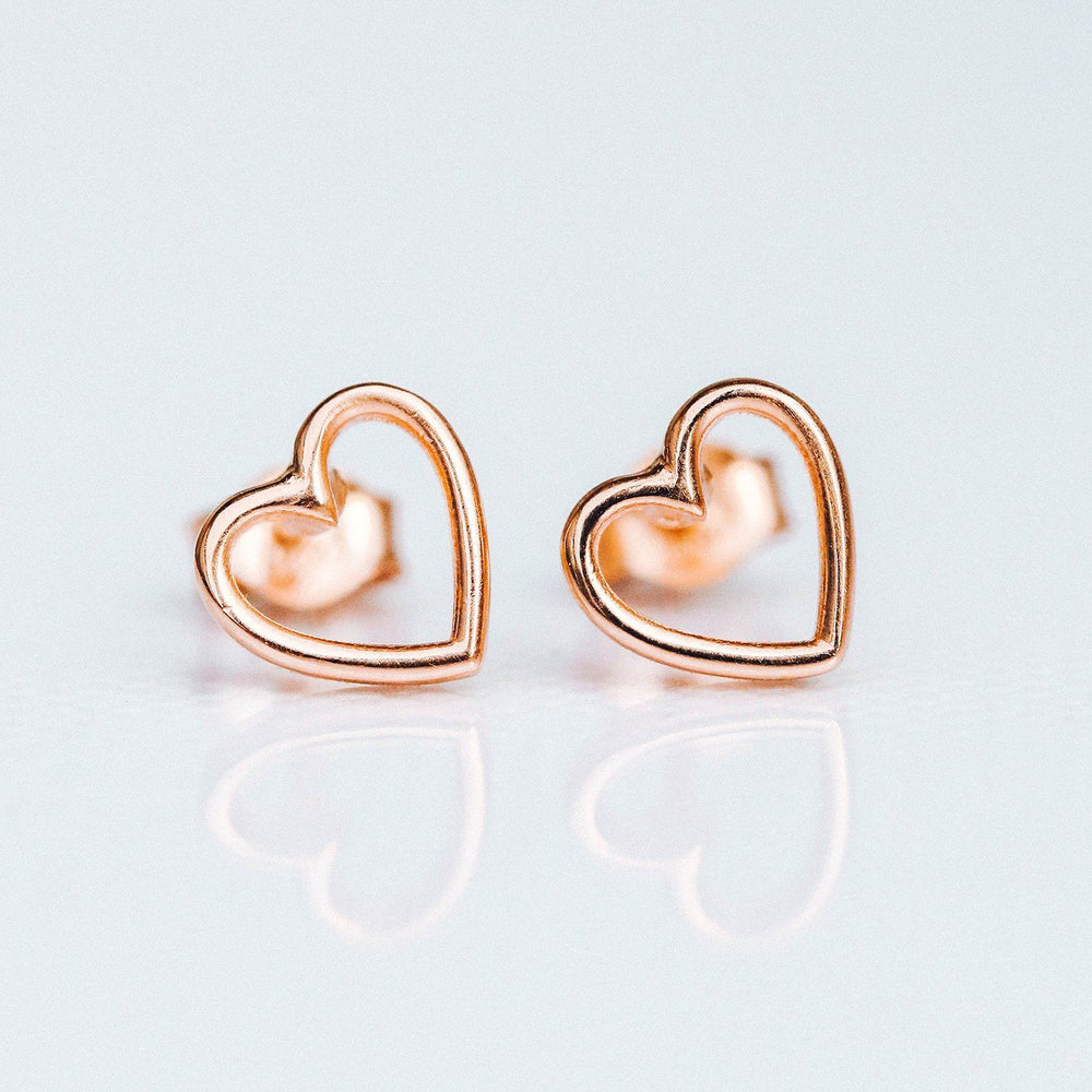Open Heart Stud Earrings 6