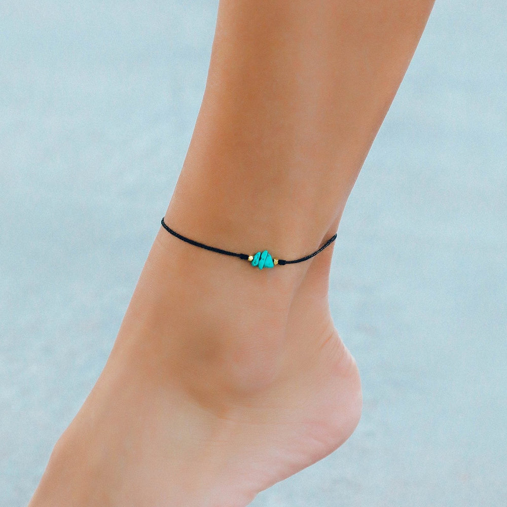 Turquoise Raw Stone Anklet 3