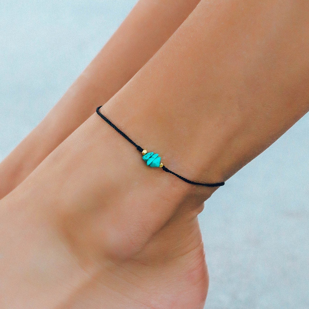 Turquoise Raw Stone Anklet 2