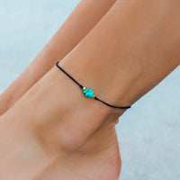 Turquoise Raw Stone Anklet Gallery Thumbnail