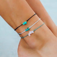 Turquoise Raw Stone Anklet Gallery Thumbnail