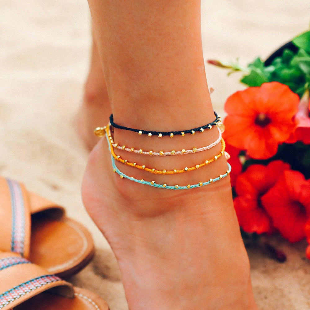 Gold Stitched Beaded Anklet 5