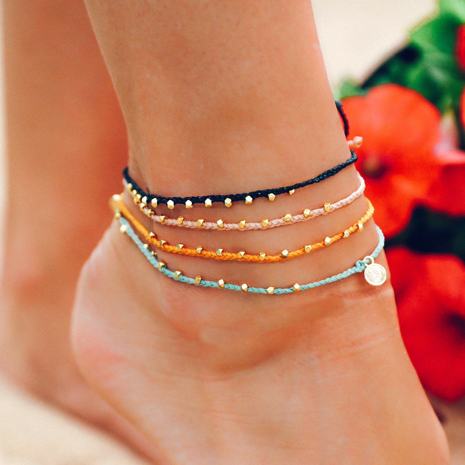 Gold on sale bead anklet