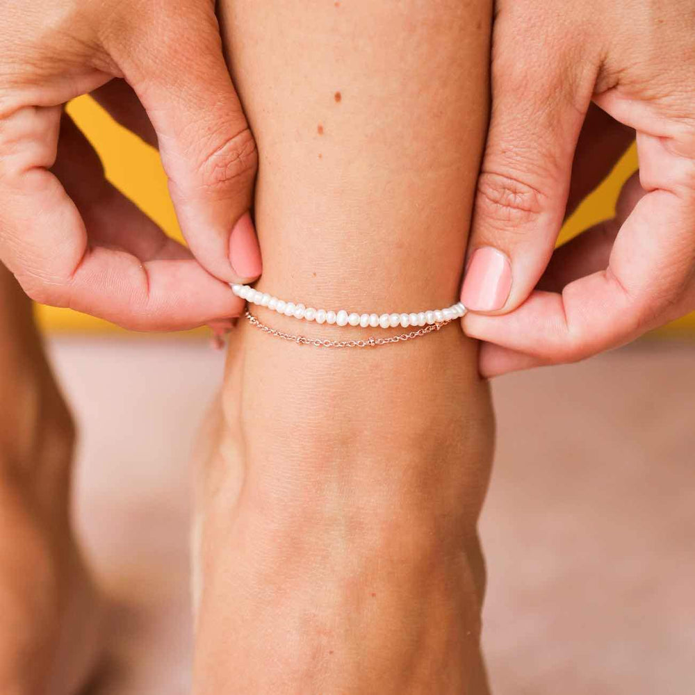 Bitty Pearl Chain Anklet 2