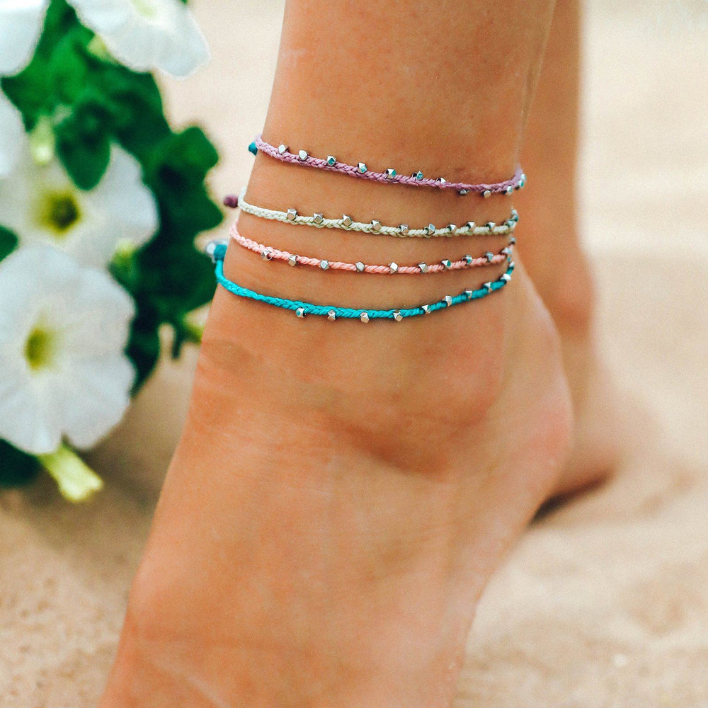 Silver Stitched Beaded Anklet 6