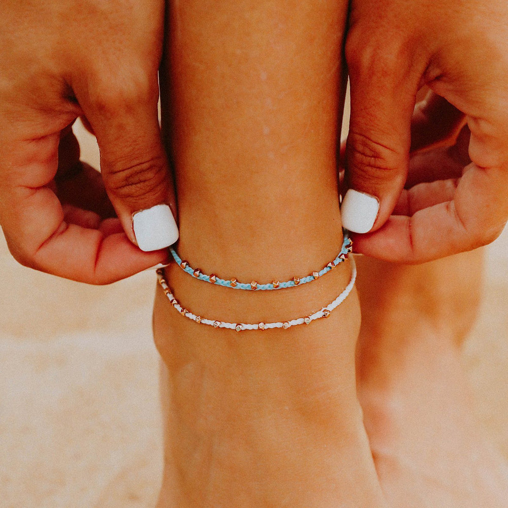 Rose Gold Stitched Beaded Anklet 3