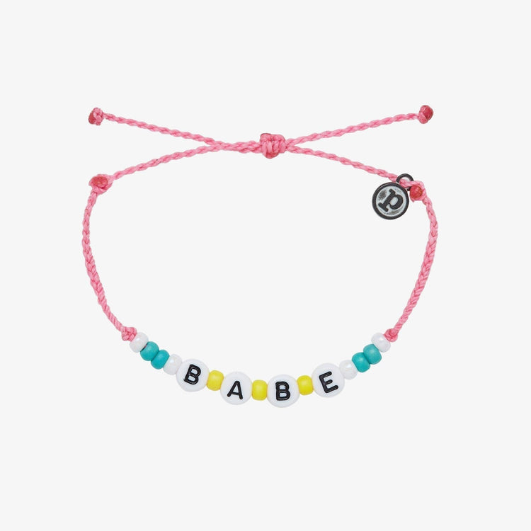 Pura Vida Babe Alphabet Bead Bracelet Pink