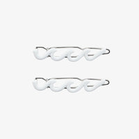 Enamel Wave Hair Barrettes (Set of 2)
