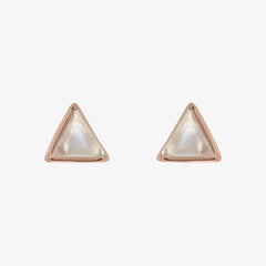 Gemstone Triangle Stud Earrings
