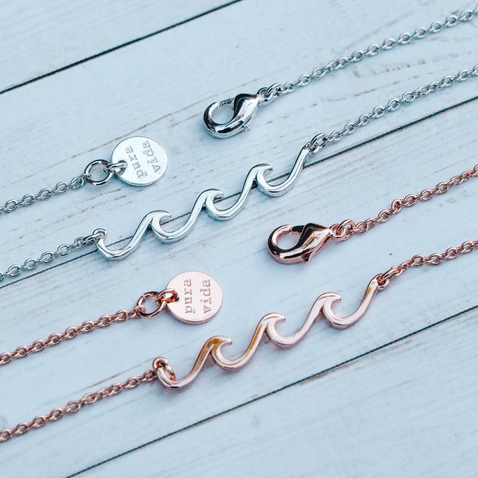 Wave necklace sale rose gold