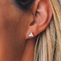 Gemstone Triangle Stud Earrings Gallery Thumbnail