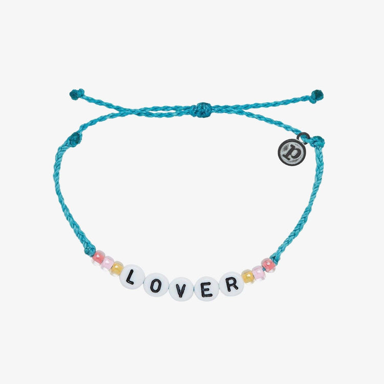 Pura Vida Lover Alphabet Bead Bracelet Pacific Blue