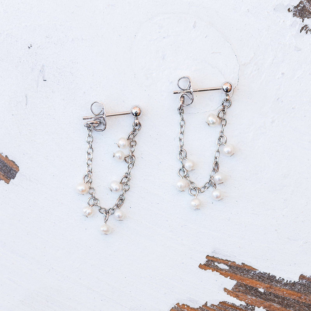Pearl Chain Wrap Earrings 4