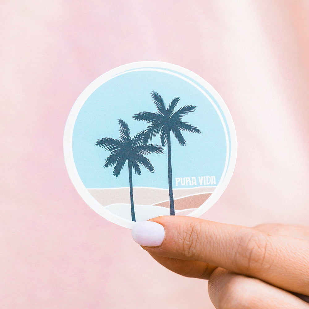 Sky Blue Palms Sticker 2