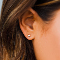 Pearl & Heart Double Sided Stud Earrings Gallery Thumbnail