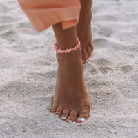Pink Coral Chain Anklet Gallery Thumbnail