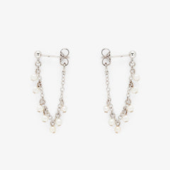 Pearl Chain Wrap Earrings