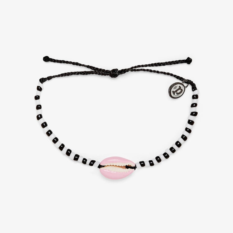Pink Cowrie Seed Bead Bracelet