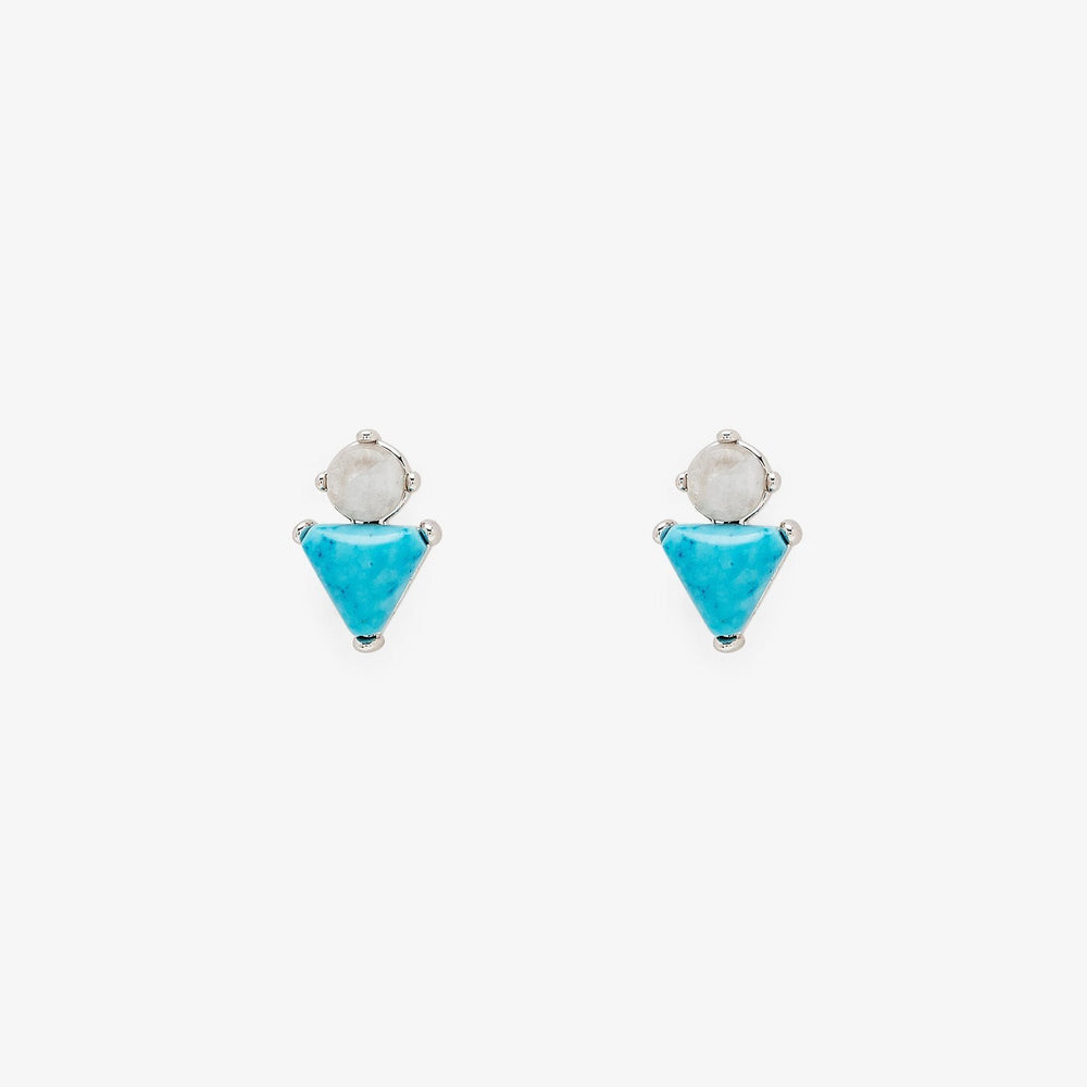 Turquoise & Moonstone Stud Earrings 1